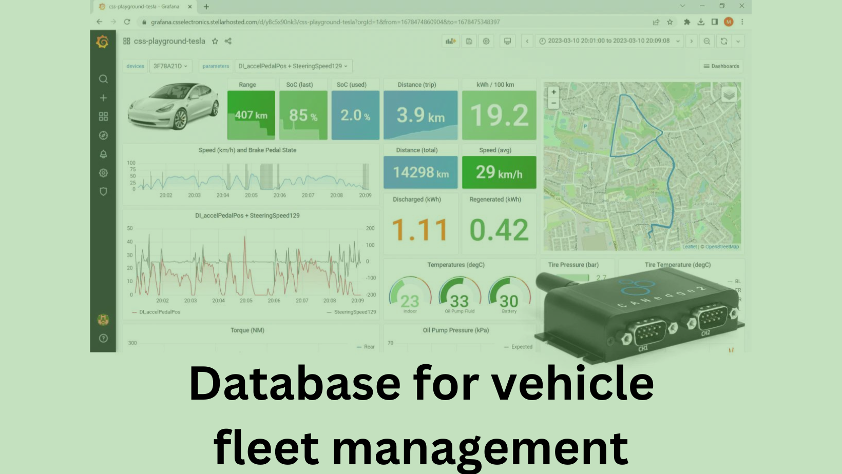 Database for vehicle fleet management